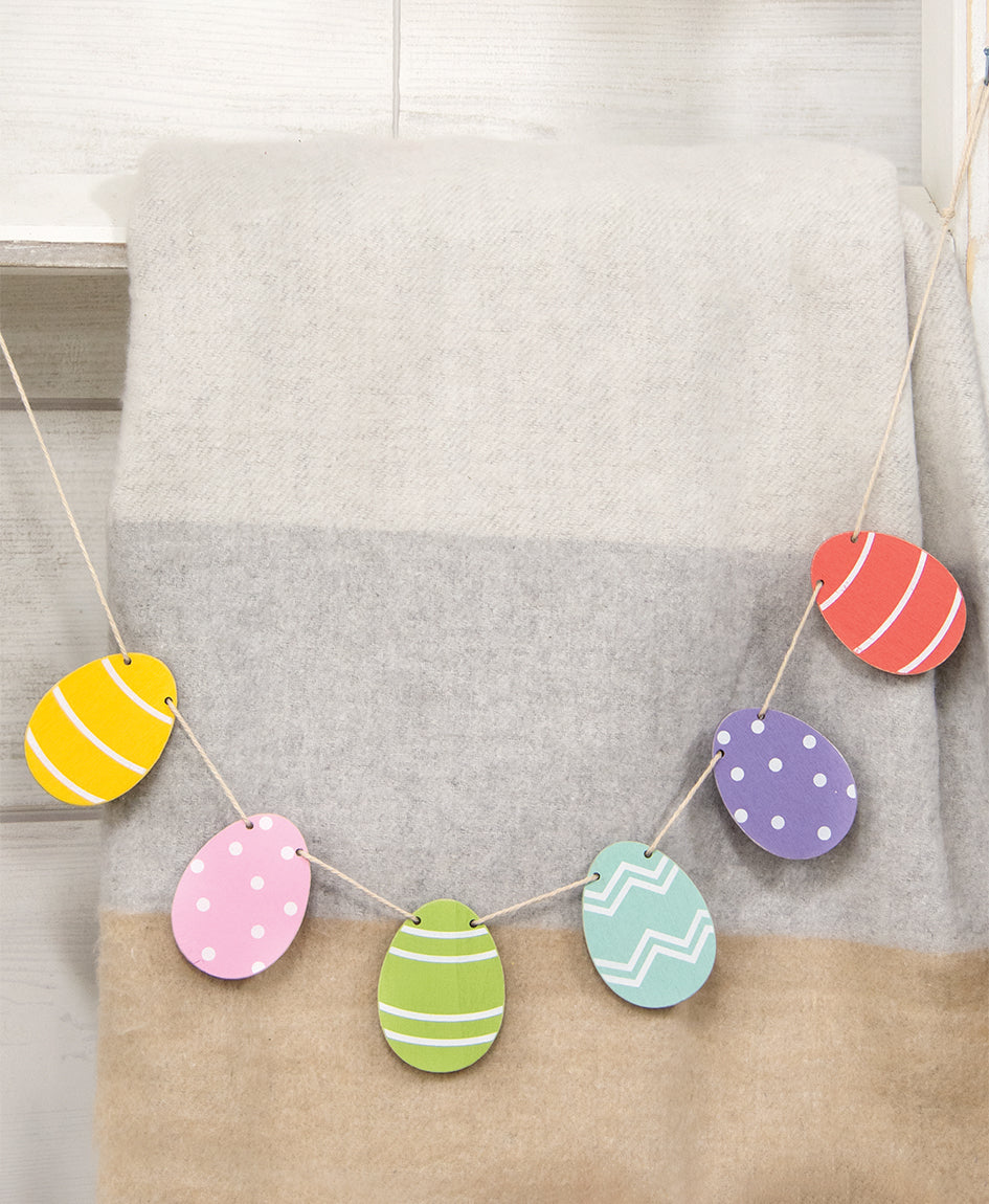 Wooden Easter Egg Mini Garland